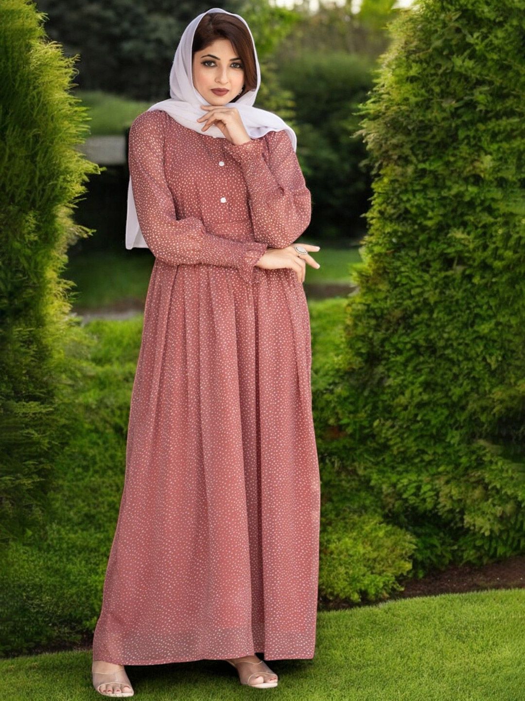 SARINKU Women Printed Georgette Abaya