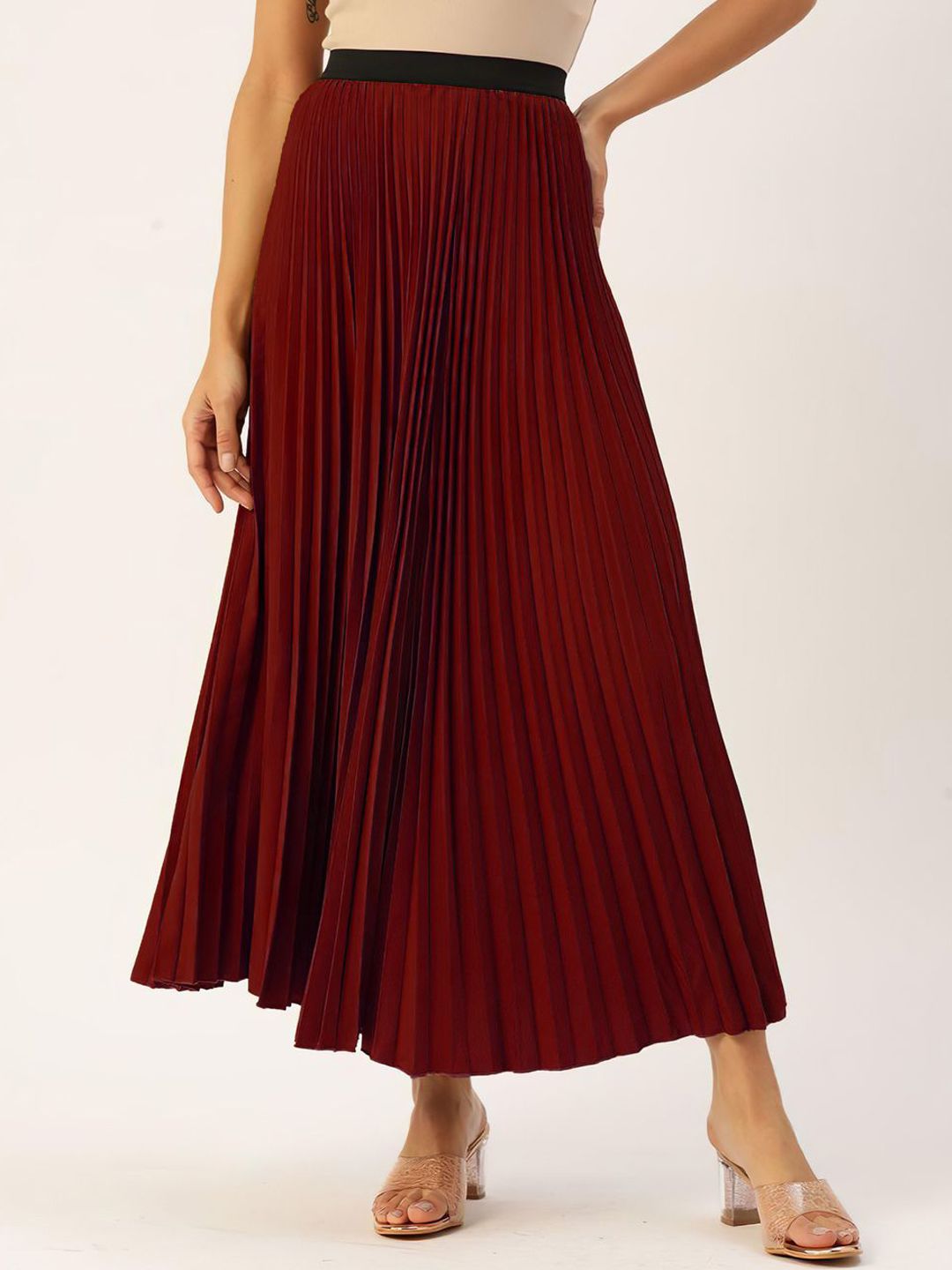ZWERLON Linen A-Line Maxi Skirt-image-35