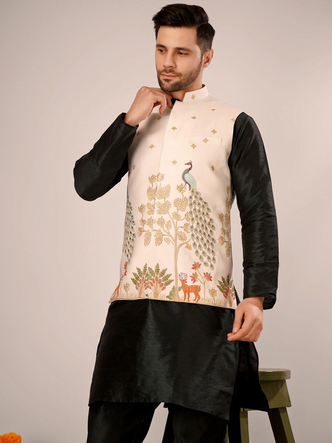 Wintage Embroidered Nehru Jacket-picture-11