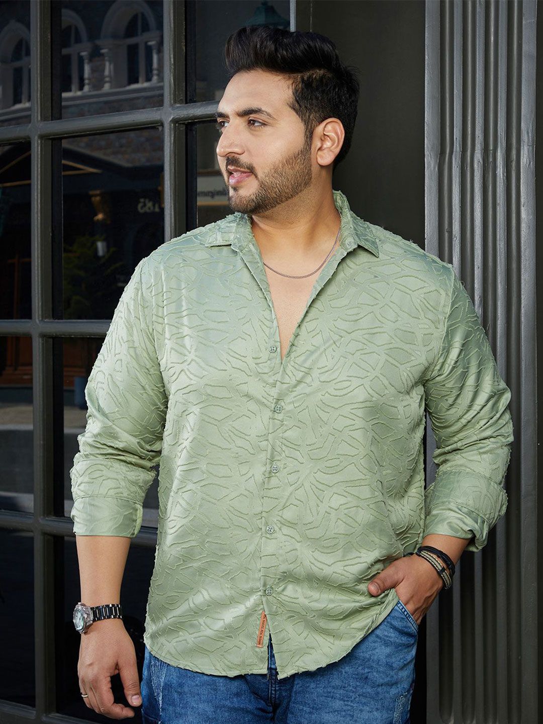 Instafab Plus Men Comfort Opaque Striped Casual Shirt-picture-33