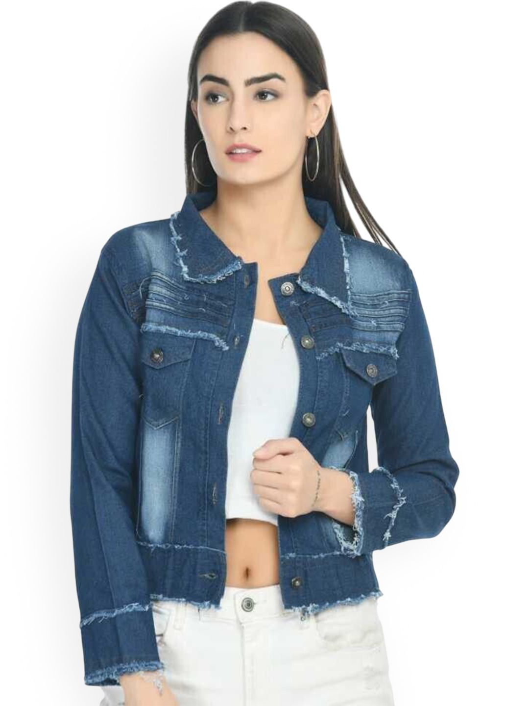 KASHIAN Women Denim Jacket with Embroidered-image-32