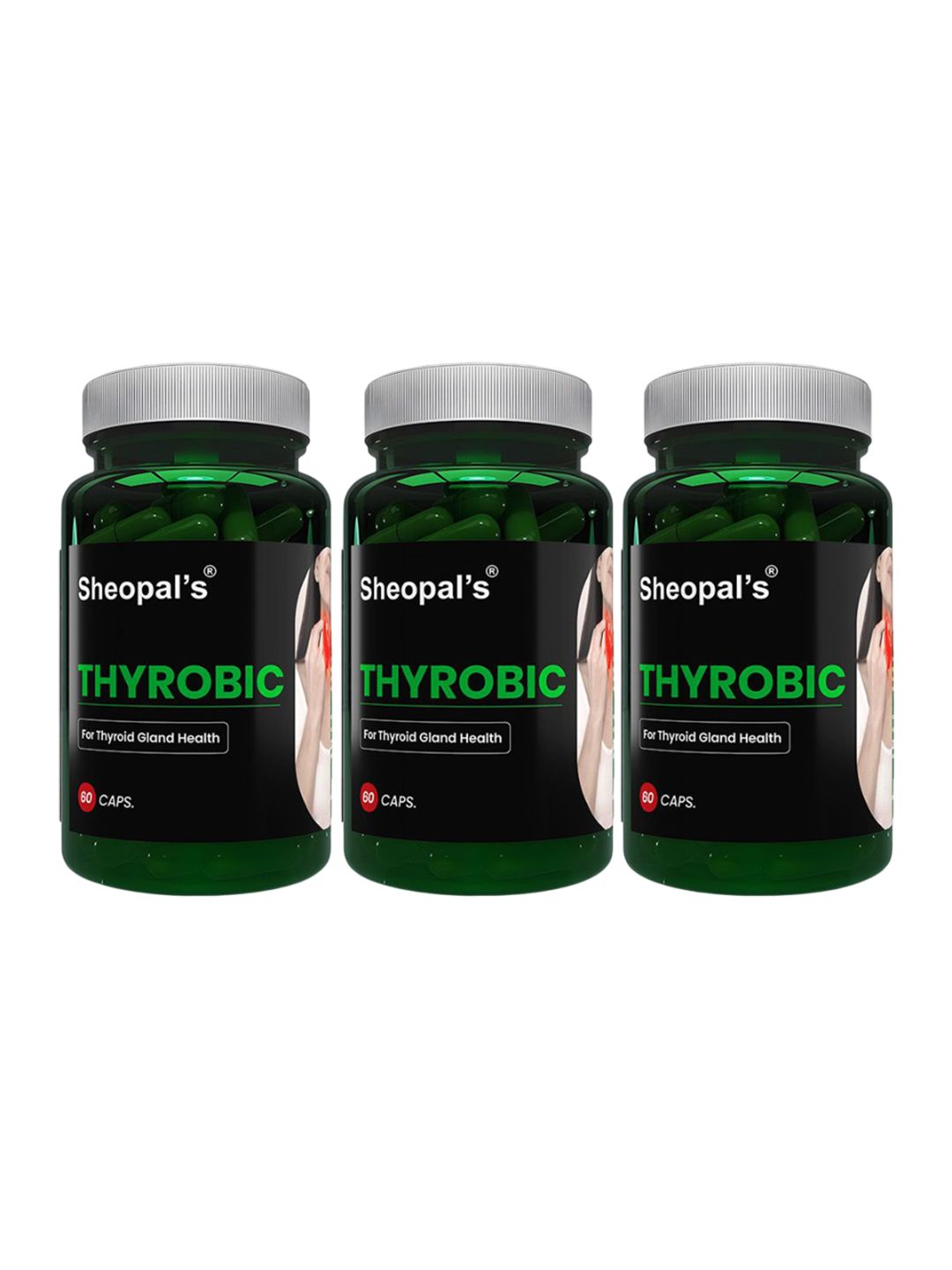 Sheopal's Set Of 3 Thyrobic Capsule For Supports Thyroid -60 Capsules Each-picture-31