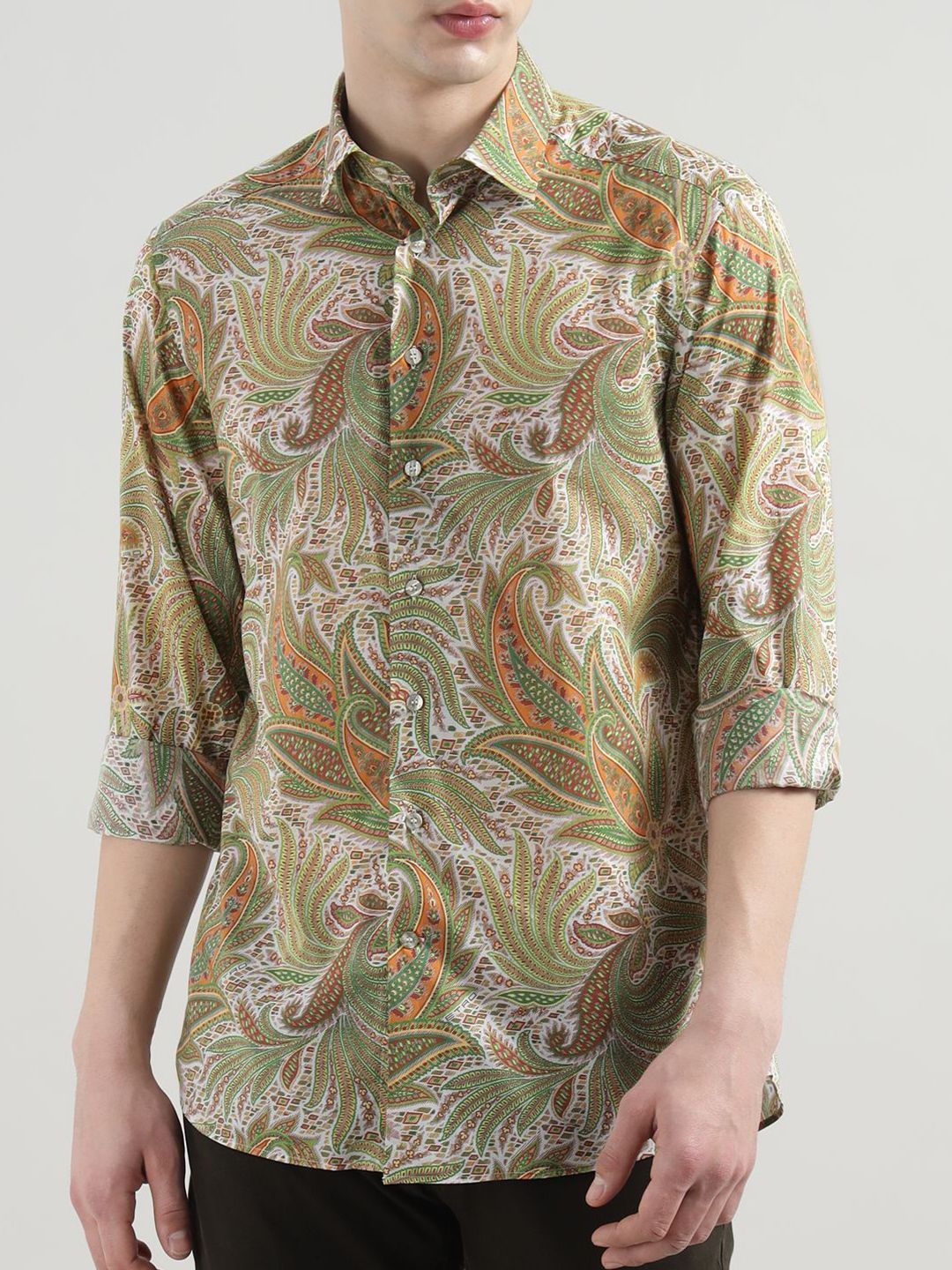 ETRO Men Spread Collar Ethnic Motifs Printed Cotton Casual Shirt-picture-16