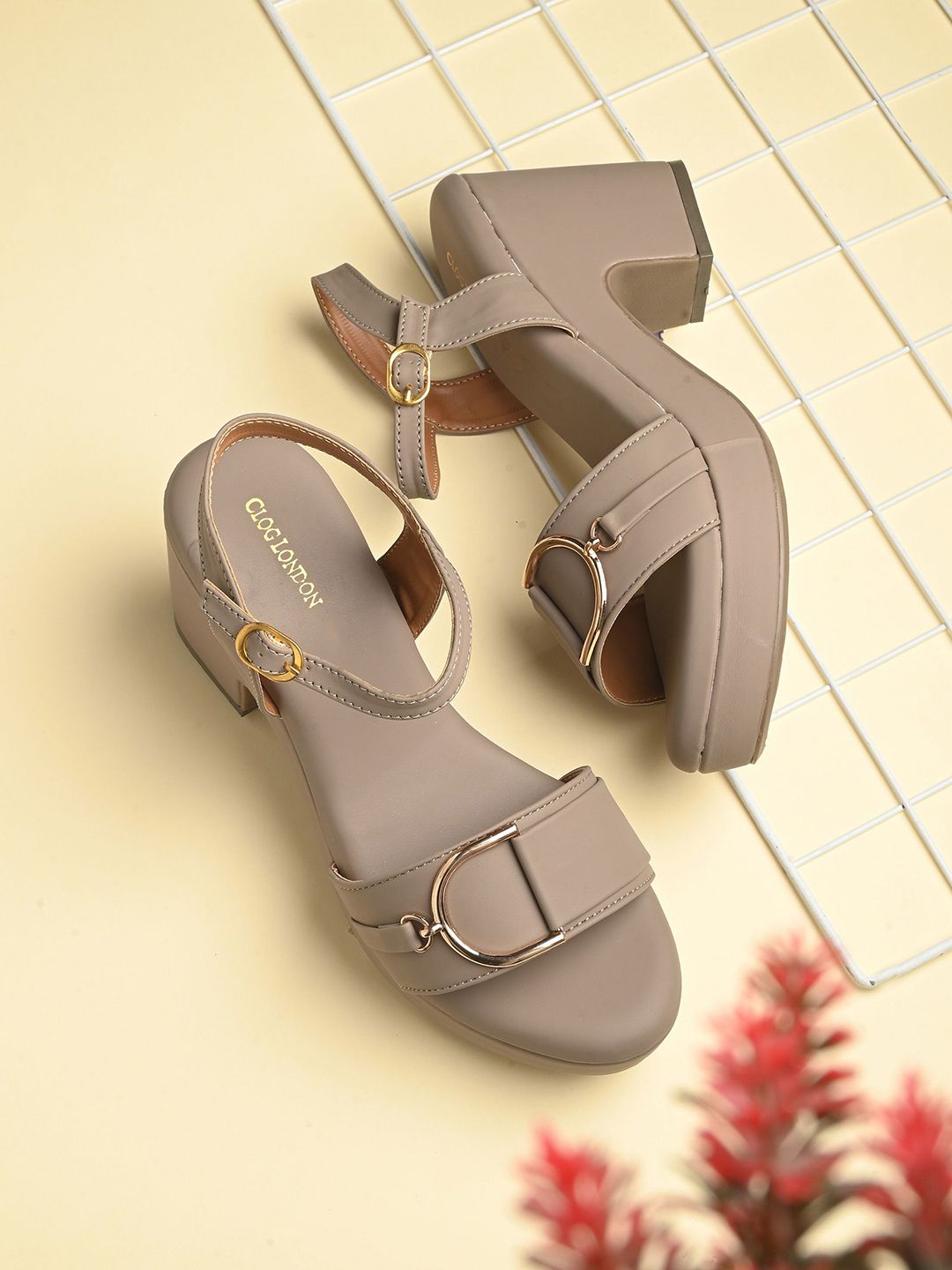 CLOG LONDON Women Open Toe Block Sandals with Buckles-picture-16