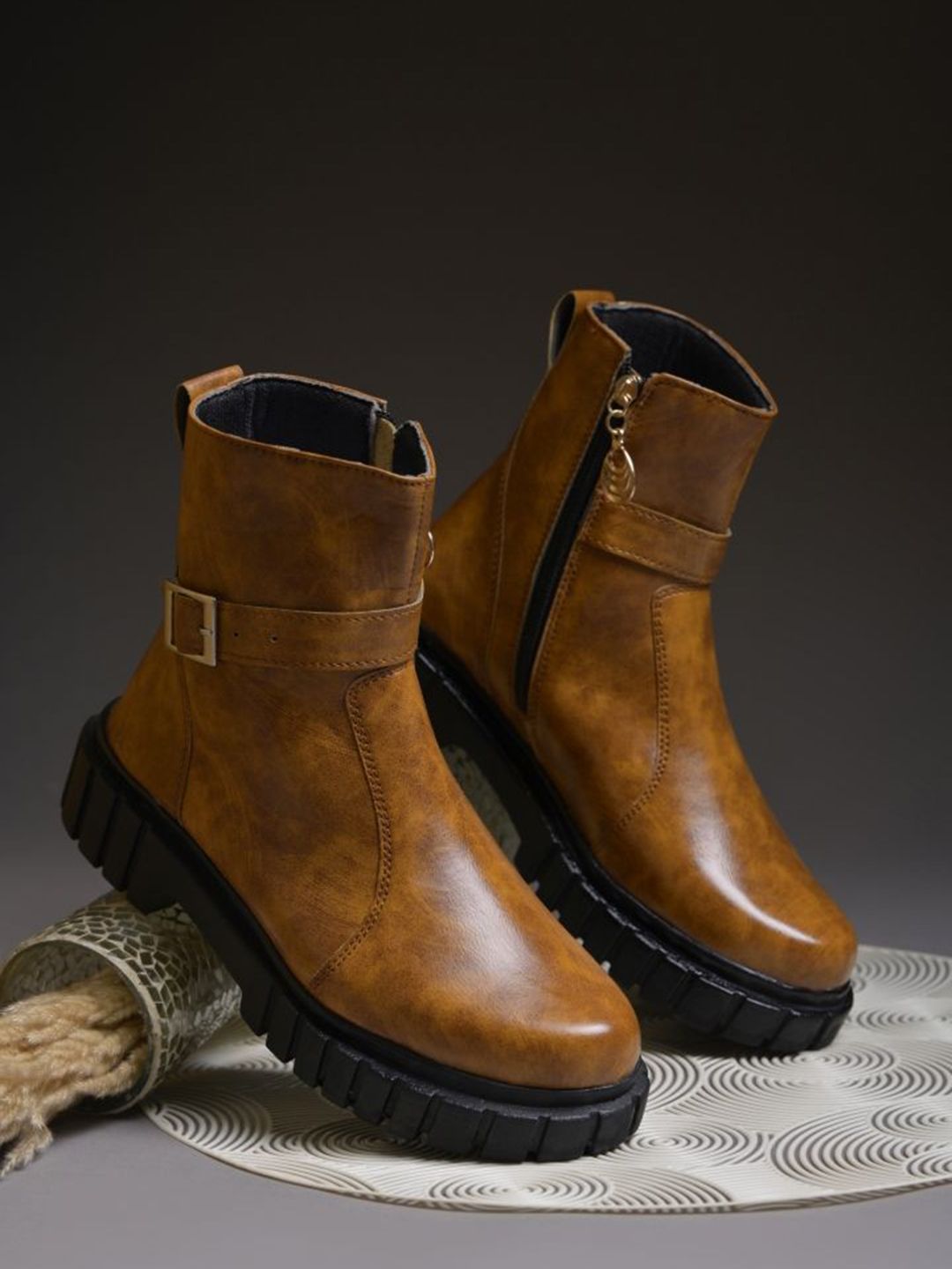 The Roadster Lifestyle Co Women Wedge Heels Chunky Boots-picture-13