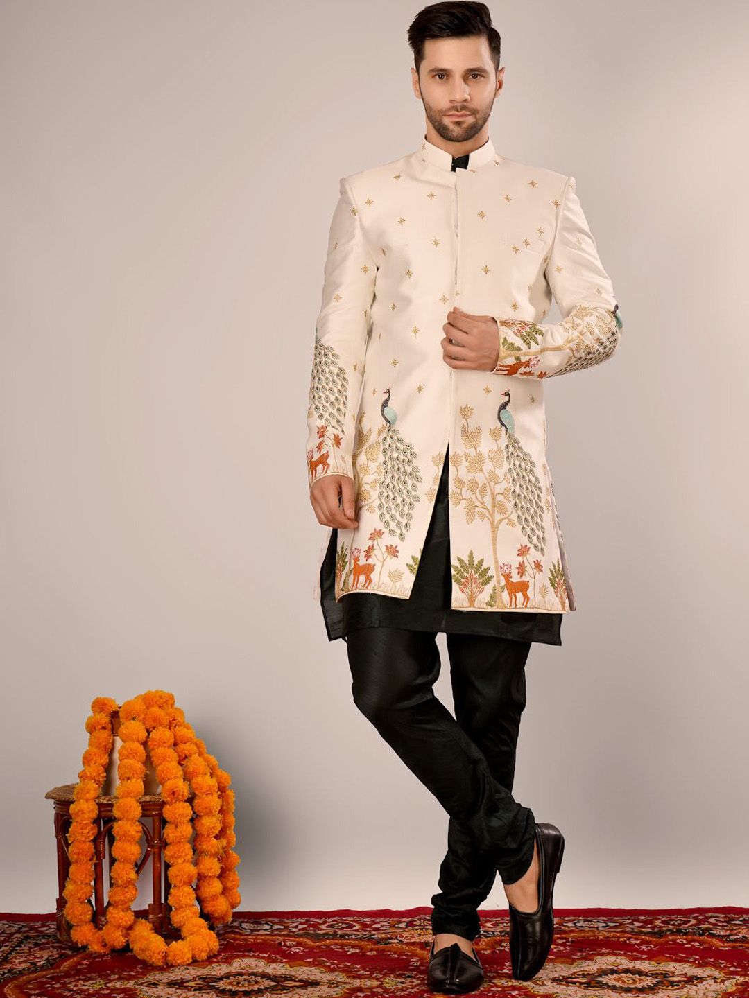 Wintage Woven Design Cotton Single Breasted Blazers-picture-49