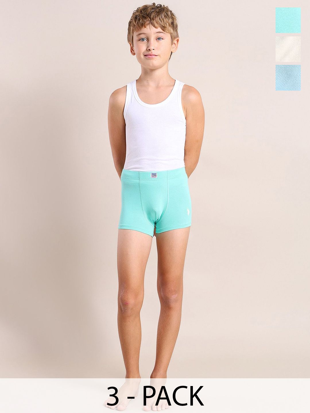 U.S. Polo Assn. Kids Boys Pack Of 3 Underwear Trunks - EKT06-BDW-P3-picture-35