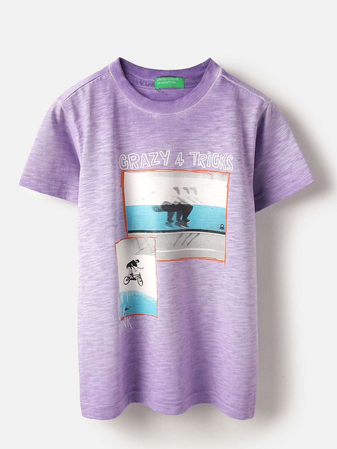 United Colors of Benetton Boys Graphic Printed Round Neck Regular Fit T-shirt