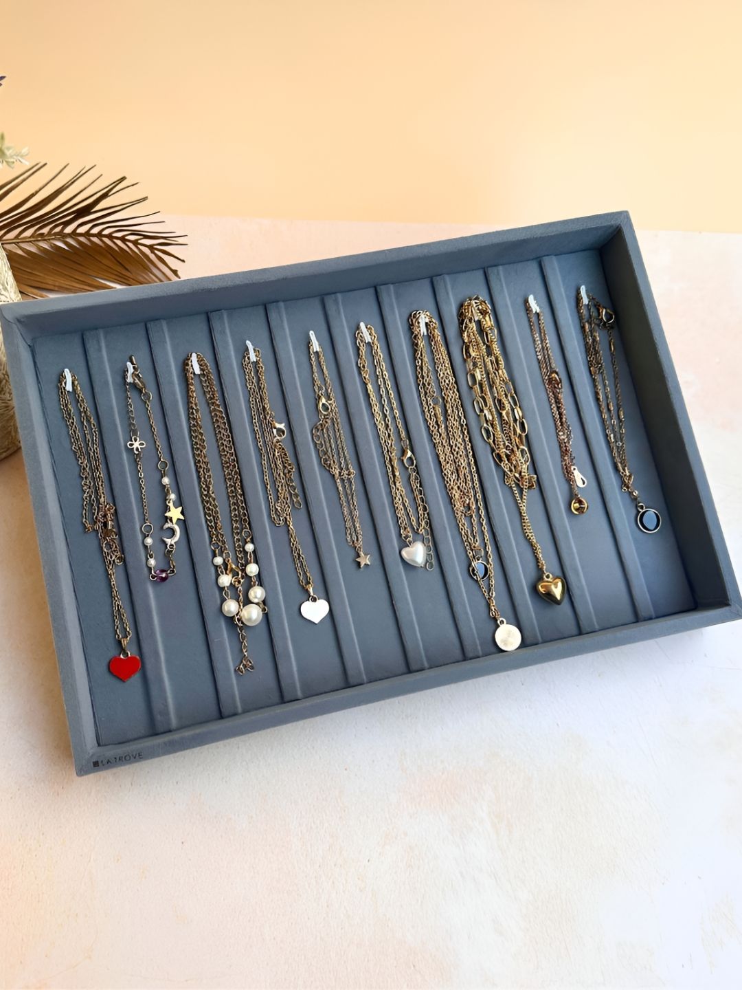 La Trove Grey Premium Bracelet Tray With Hooks Jewellery Organiser-picture-18