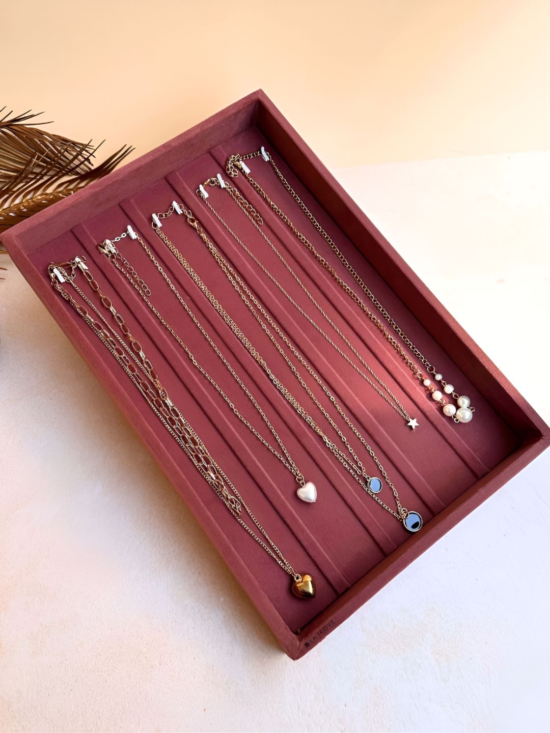 La Trove Red Premium Bracelet Tray With HooksJewellery Organiser-picture-17