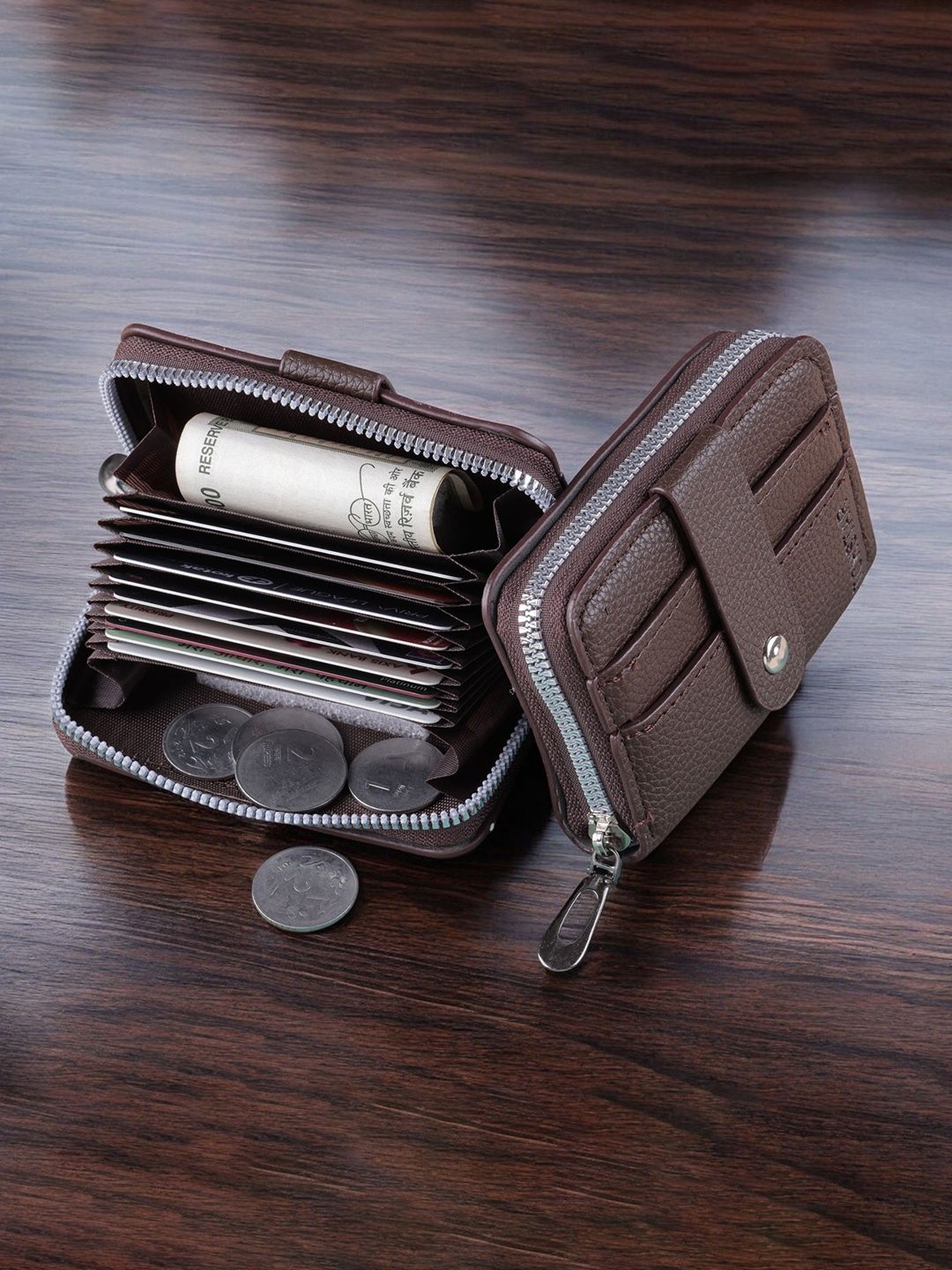 WATCHSTAR Men Zip Detail Leather Card Holder-picture-55
