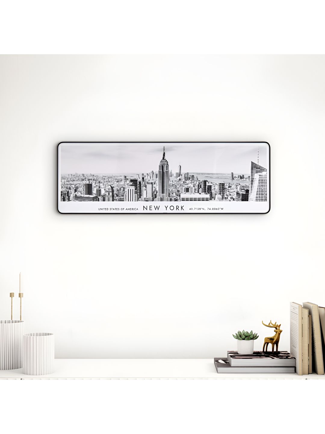 Home Centre Black City Wooden New York Printed MDF Wall Photo Frame-image-26