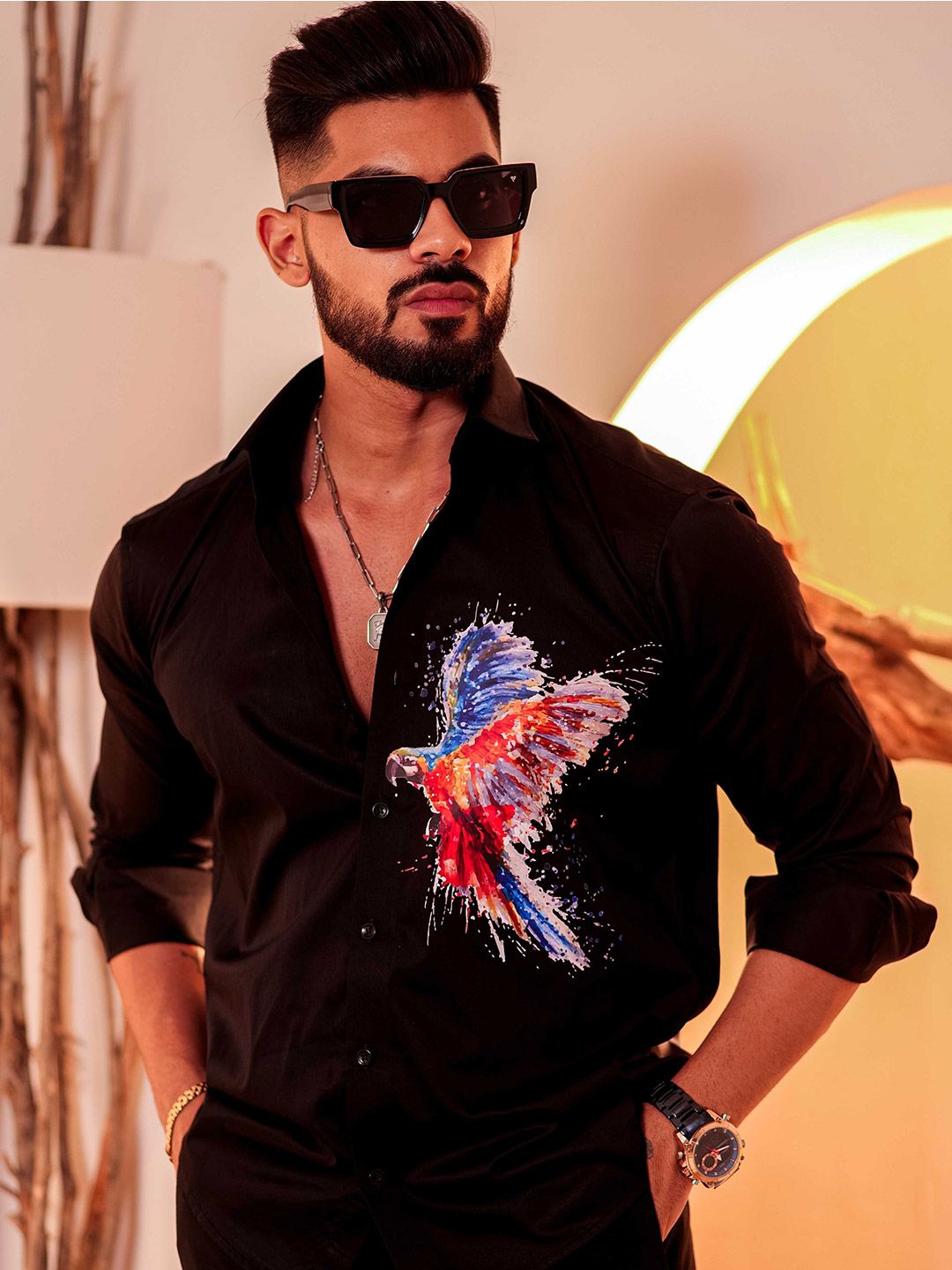 Foomer Men Standard Floral Opaque Printed Casual Shirt-picture-29