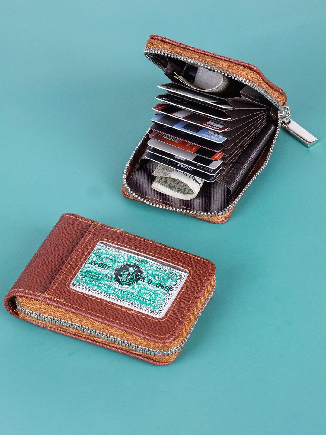 WATCHSTAR Men Zip Detail Leather Card Holder-picture-22