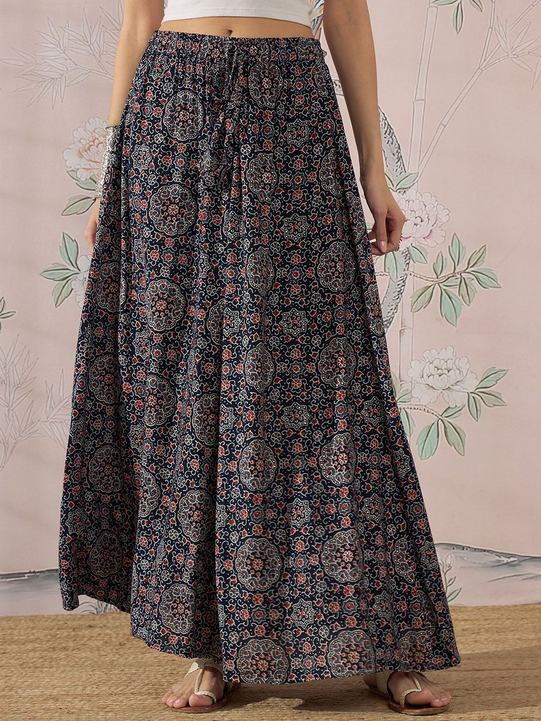 InWeave Floral Printed Flared Maxi Skirt-picture-38
