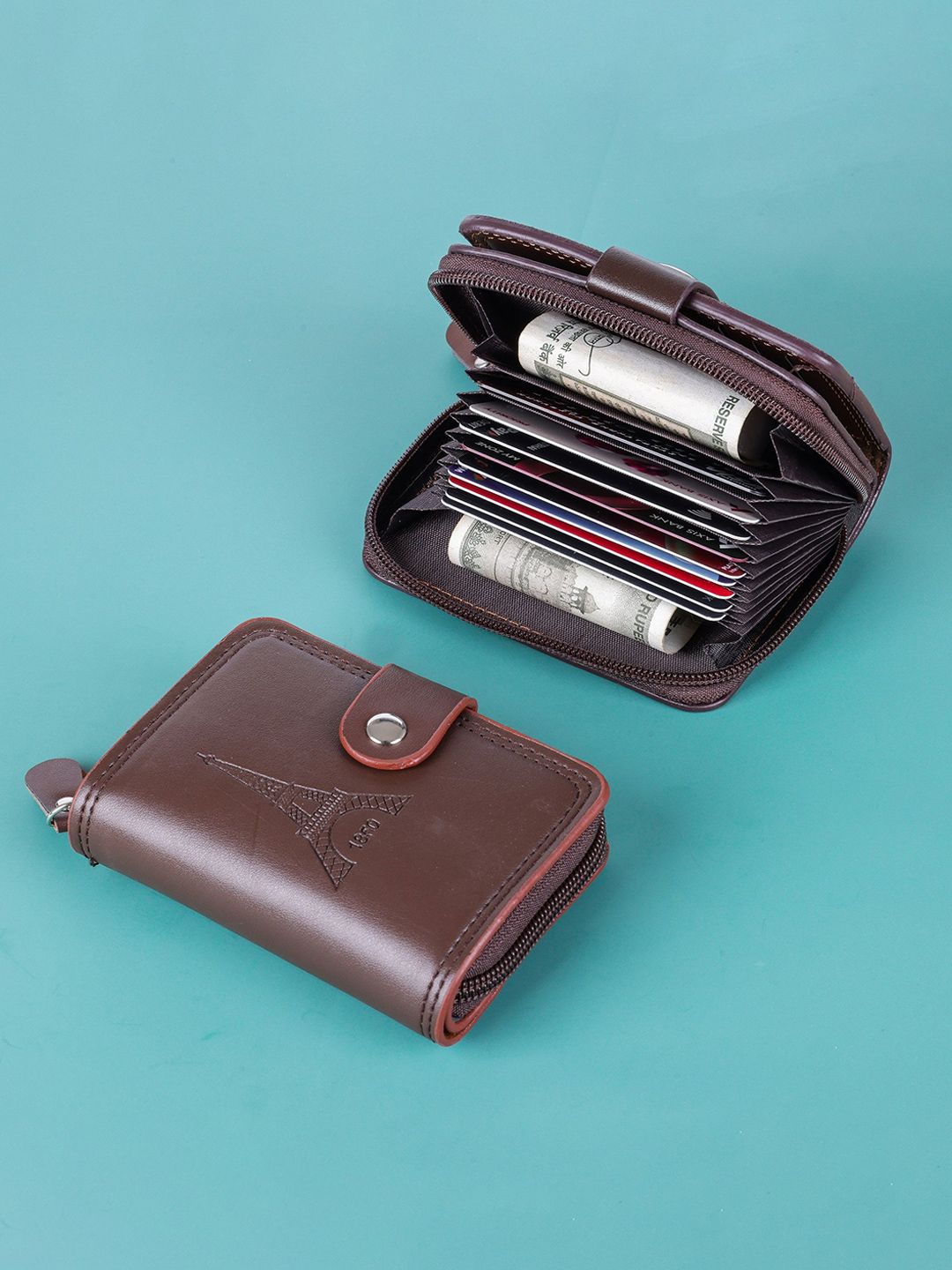 WATCHSTAR Men Zip Detail Leather Card Holder-picture-35