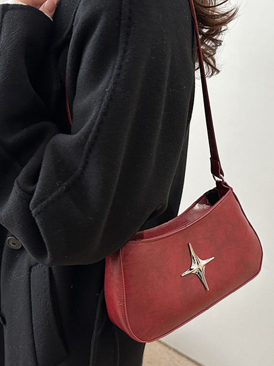 LULU & SKY PU Structured Hobo Bag with Applique-image-10