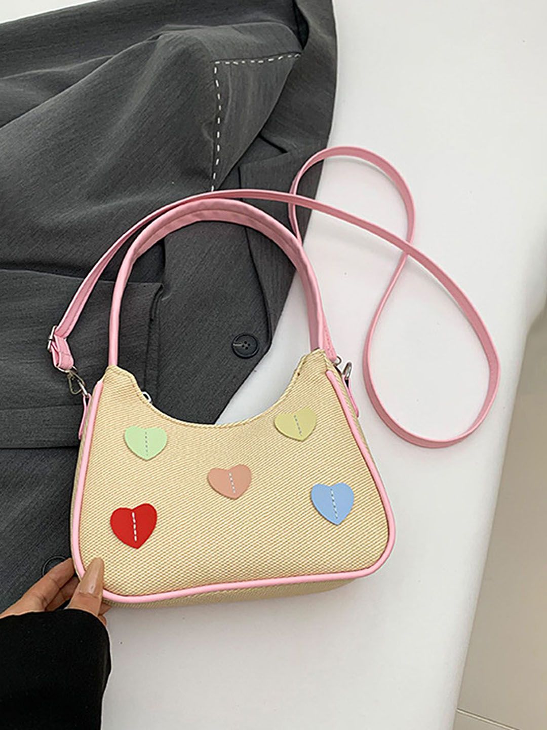 LULU & SKY PU Structured Handheld Bag with Fringed-image-40