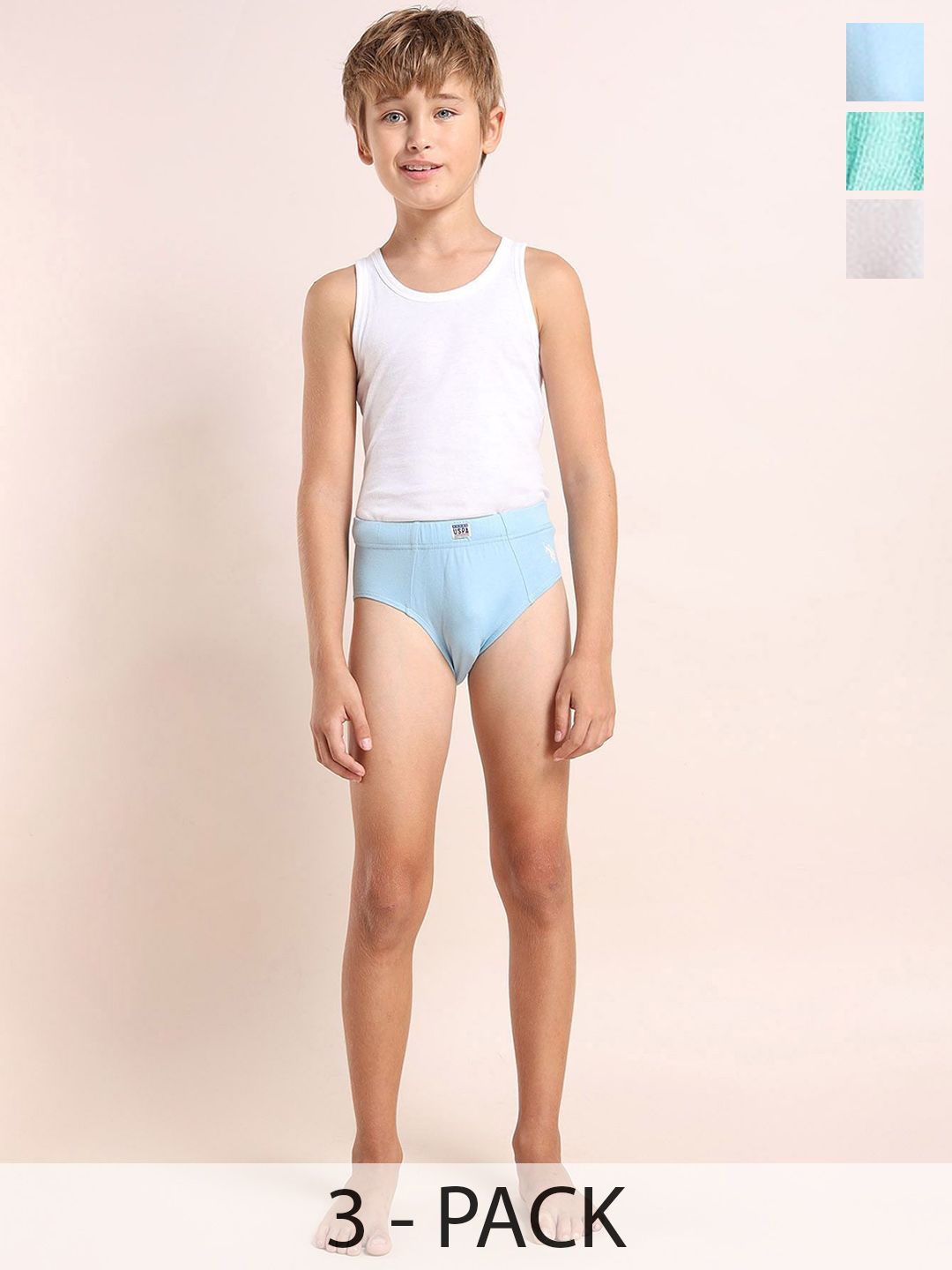 U.S. Polo Assn. Kids Boys Pack Of 3 Anti Microbial Mid Rise Briefs - EKB06-BDW-P3-picture-38