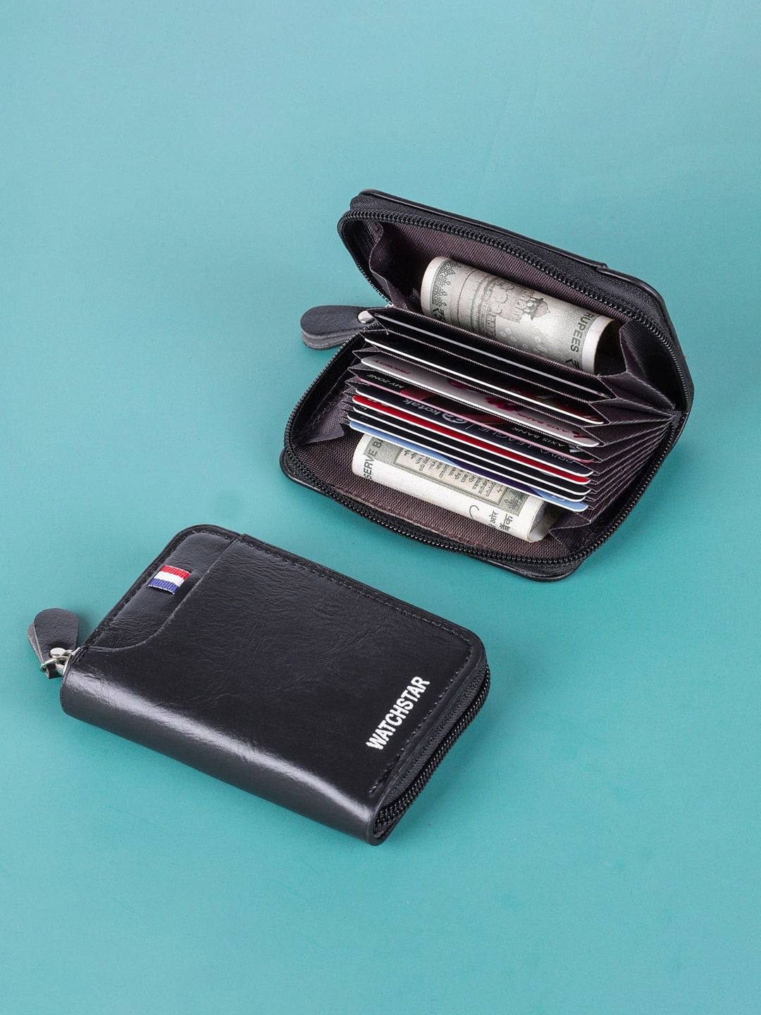 WATCHSTAR Men Zip Detail Leather Card Holder-picture-15