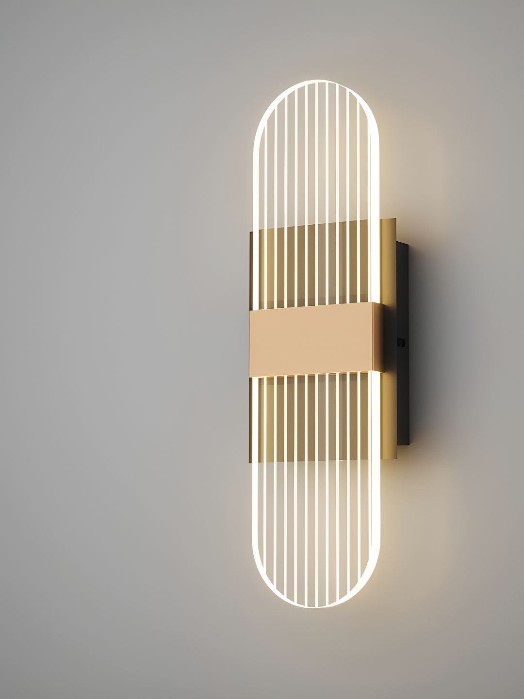 GAUVIK Gold-Toned & White Textured Aluminium Rectangle Shaped Wall Lamp-picture-57