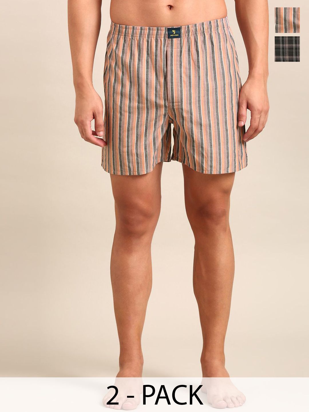 JOVEN Pack Of 2 Printed Pure Cotton Boxers-JB2C032-picture-18