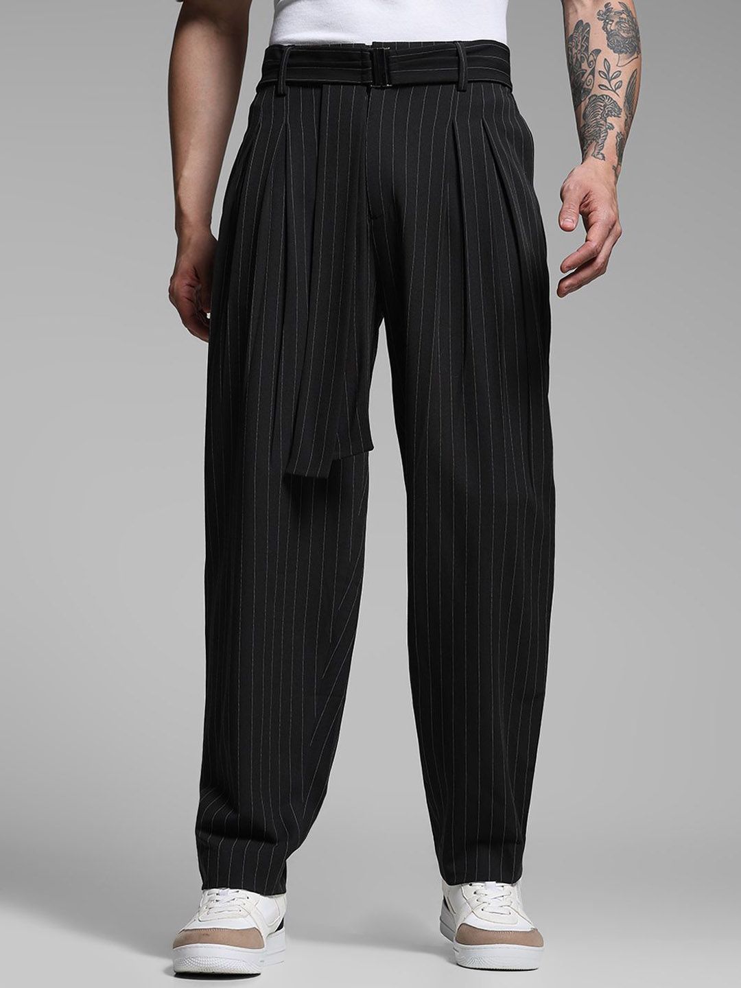 Jack & Jones Men Striped Loose Fit Trousers-picture-41