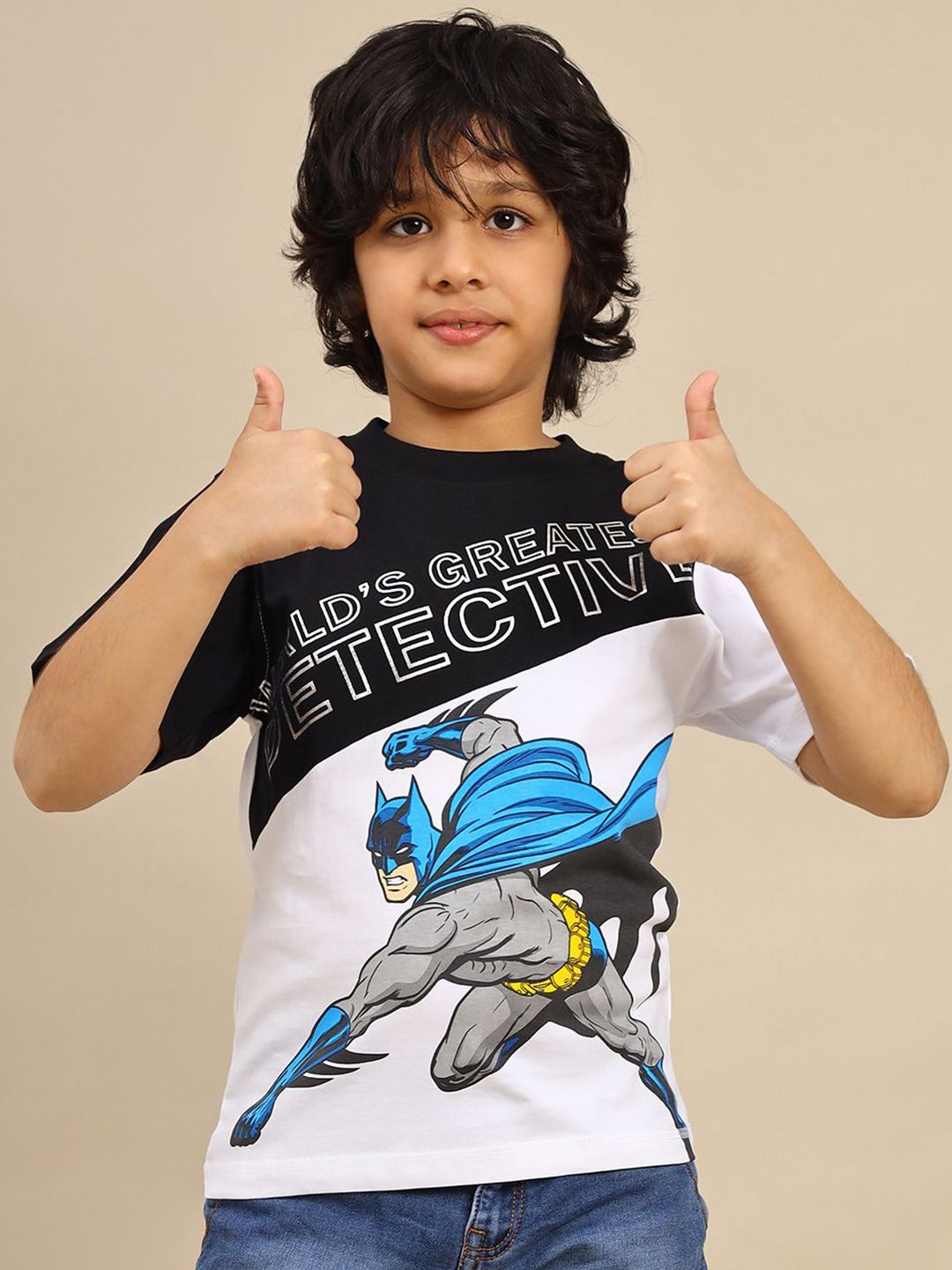 Kids Ville Boys Batman Printed Pure Cotton Round Neck Tshirt-picture-12