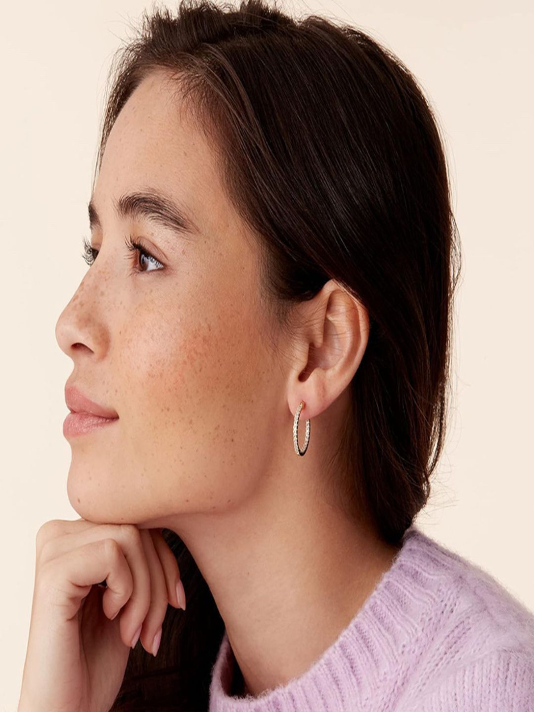 AQUASTREET 14k Gold Plated Zircon Studded Circular Hoop Earrings-picture-26