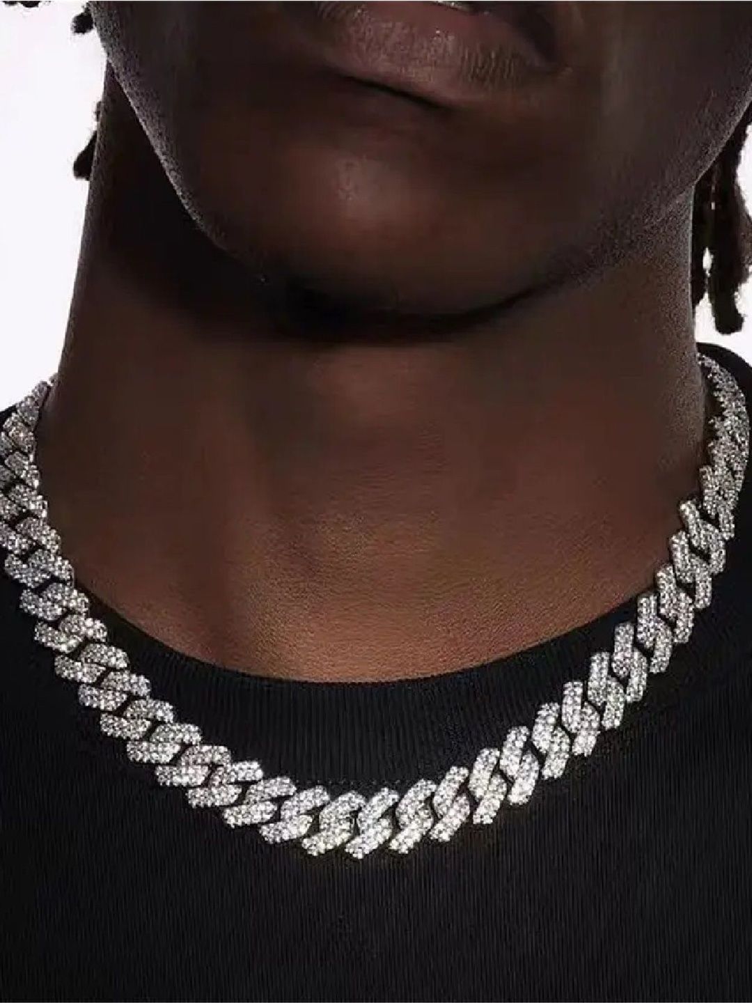 Crazy Fashion Men's Silver-Plated Cubic Zirconia Studded Hip Hop Chain-picture-39