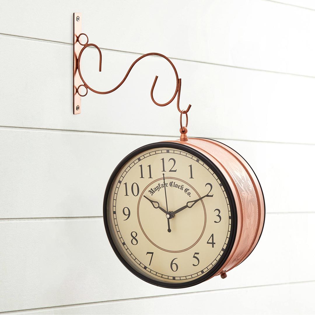 Home Centre Casablanca King's Cross Copper-Toned Printed Traditional Round Wall Clock-image-34