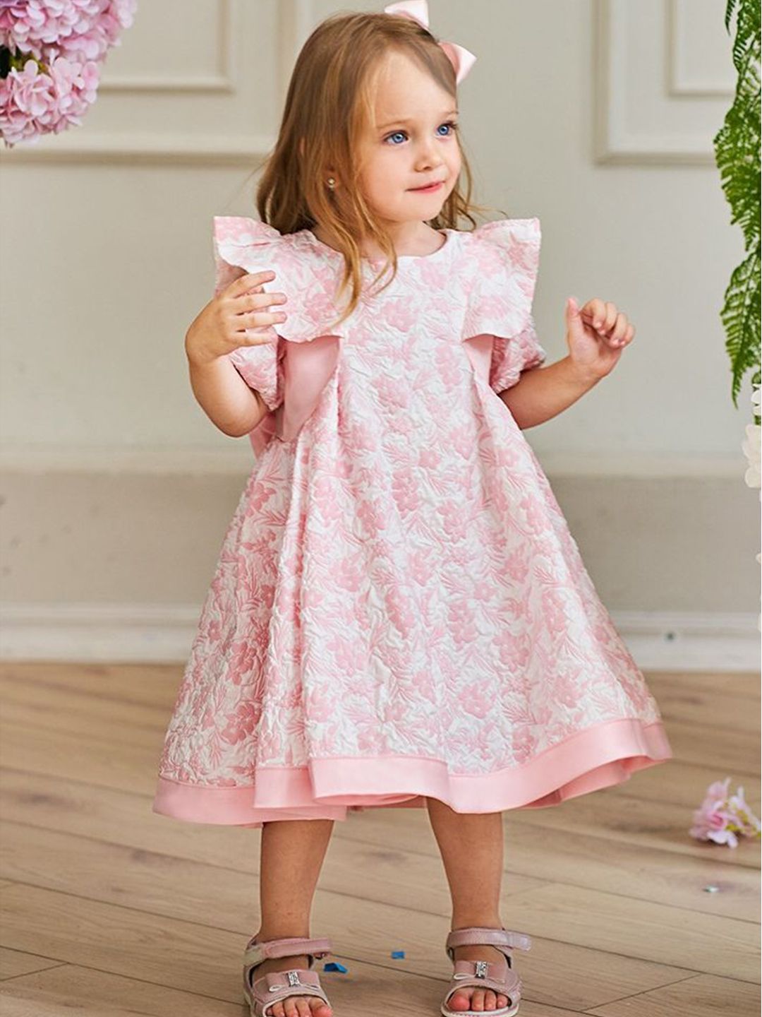 LULU & SKY Flutter Sleeve A-Line Dress-picture-33