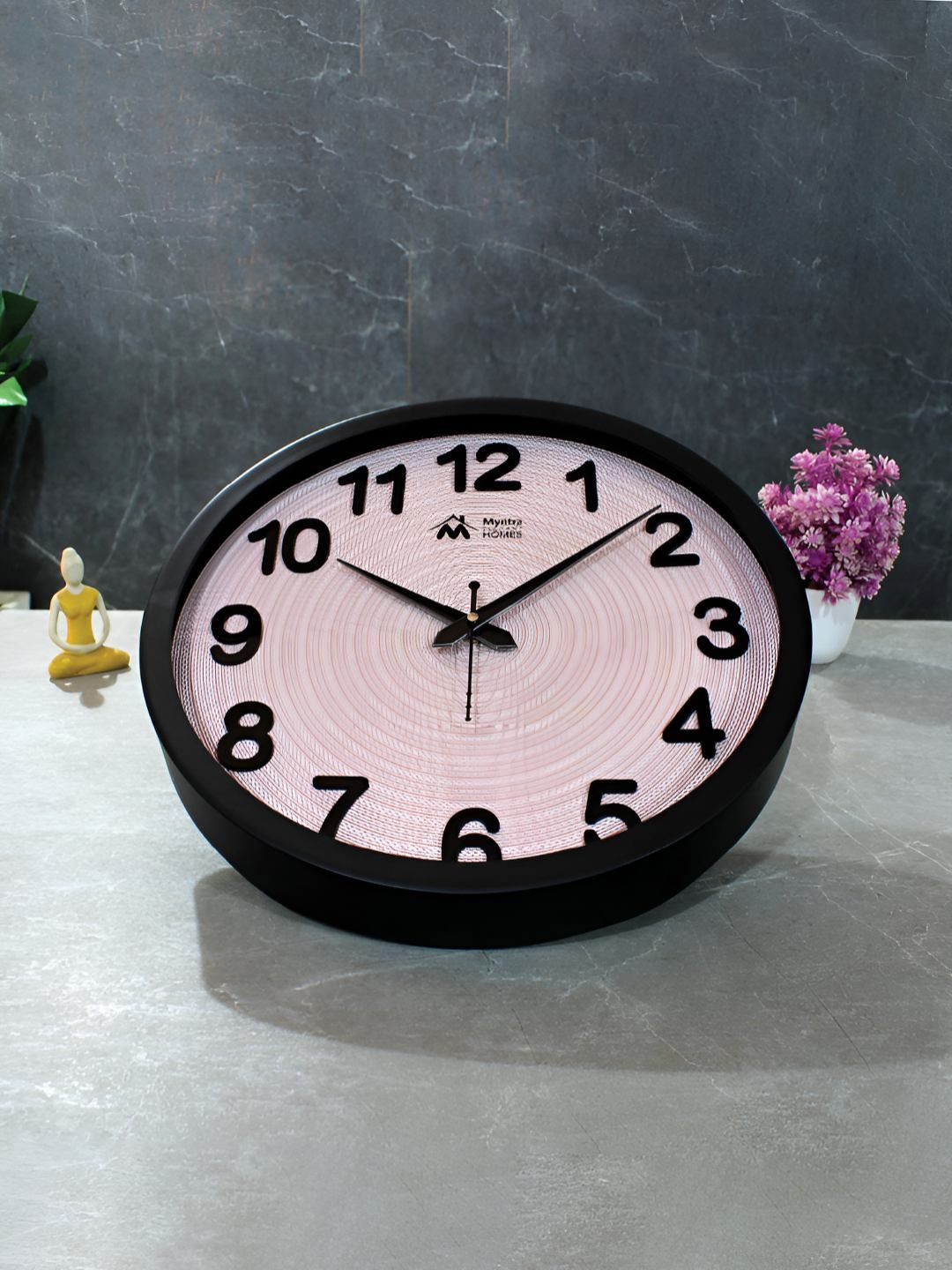 Myntra Elegant Homes Pink Printed Analogue Round Contemporary Sweep Silent Wall Clock-picture-22