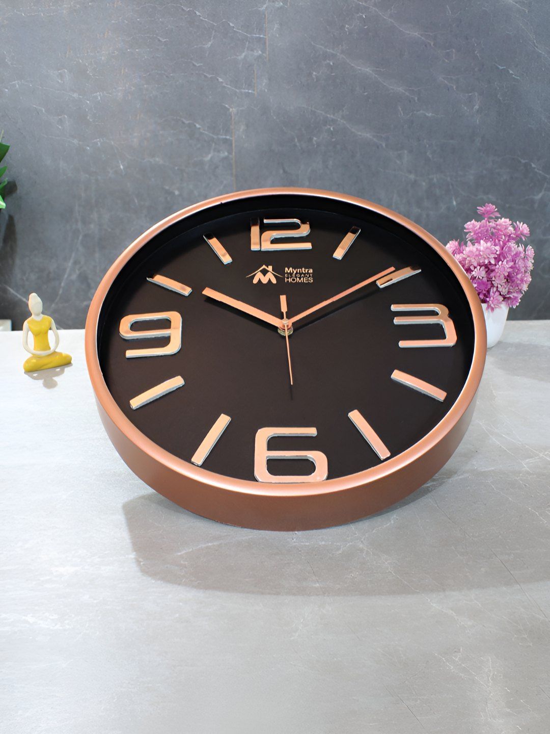 Myntra Elegant Homes 12" Embossed Dial Wall Clock Peach Contemporary Wall Clock-picture-21