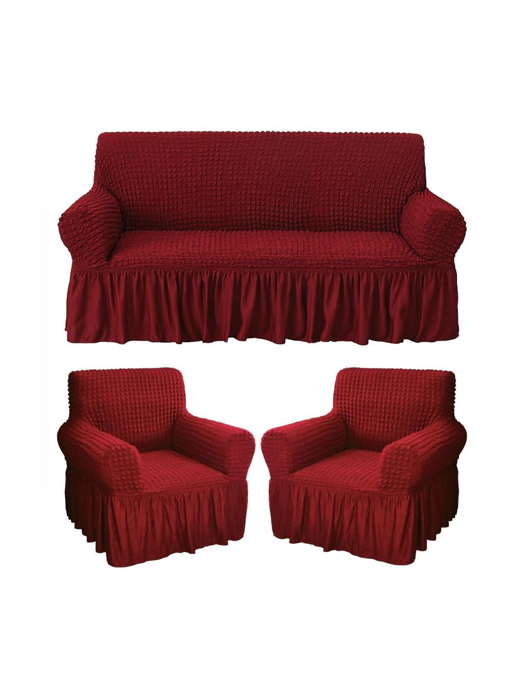 HOUSE OF QUIRK 280 Gsm Durable Washable Universal 3 + 1 + 1 Seater Sofa Covers-picture-37