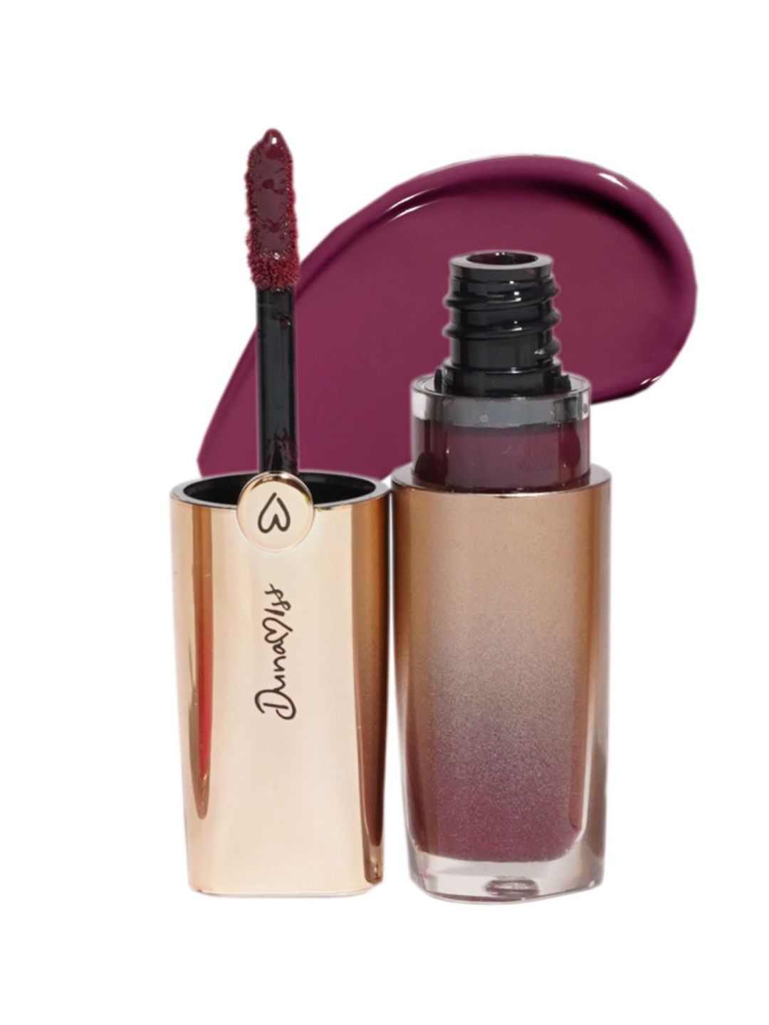 Dunamiss Cosmetics Glossy & Long Lasting Lip Oil- 3.8 ml- Liliana (Wine Mauve Bliss)-picture-11