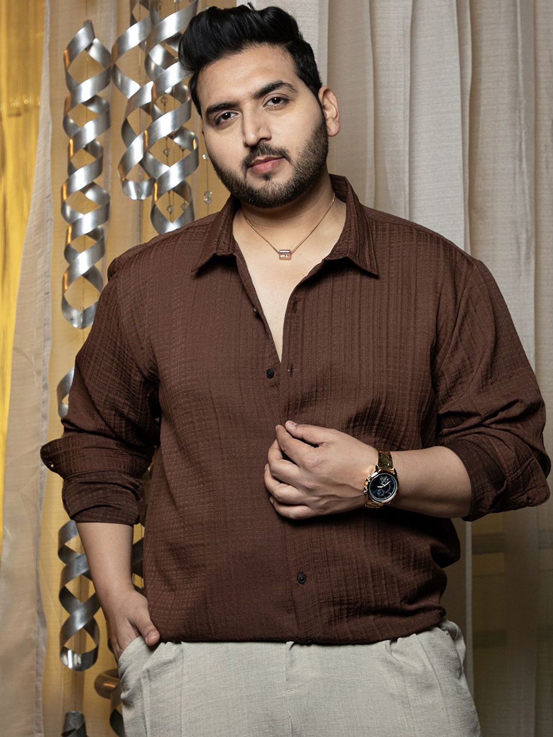 Instafab Plus Men Comfort Opaque Casual Shirt-picture-37