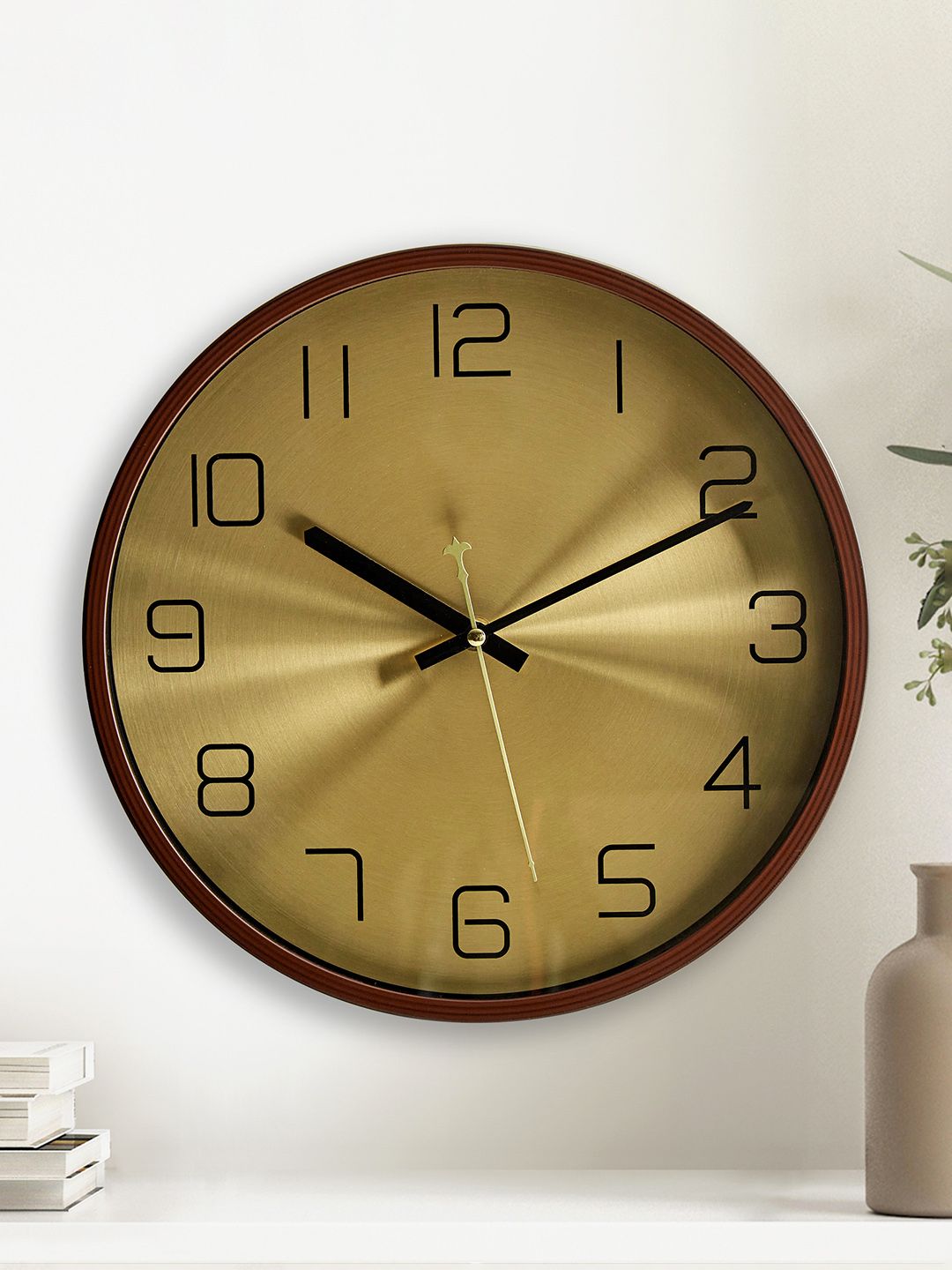 Home Centre Casablanca Luxe Mustard Contemporary Round Wall Clock