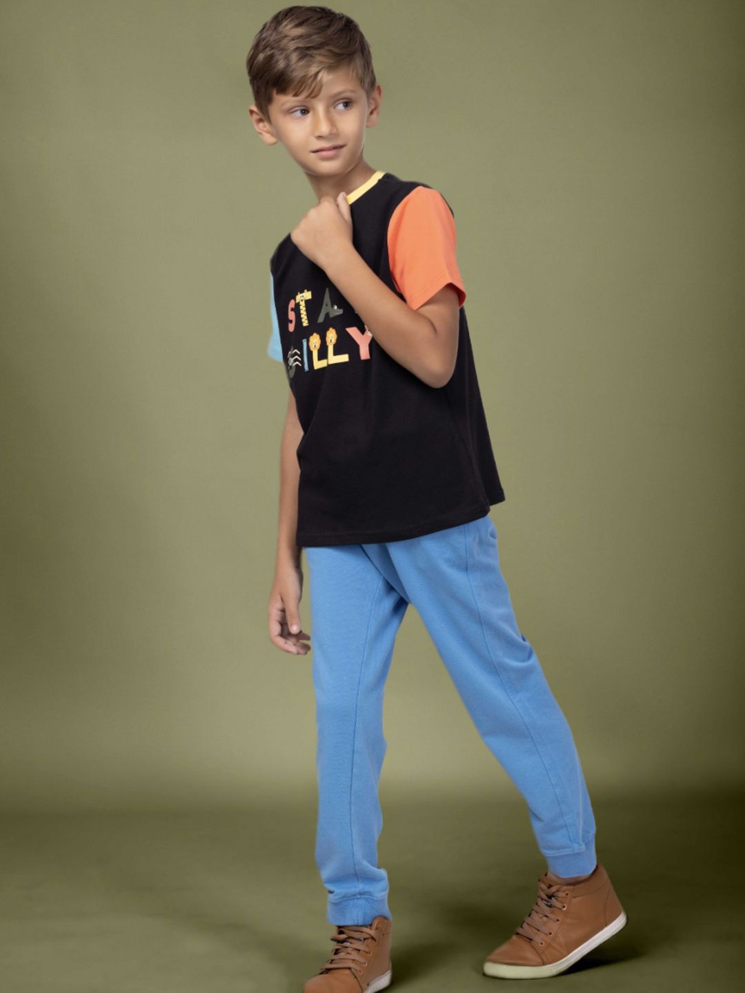 PILOLO Unisex Kids Typography Printed Round Neck Cotton T-shirt-picture-28