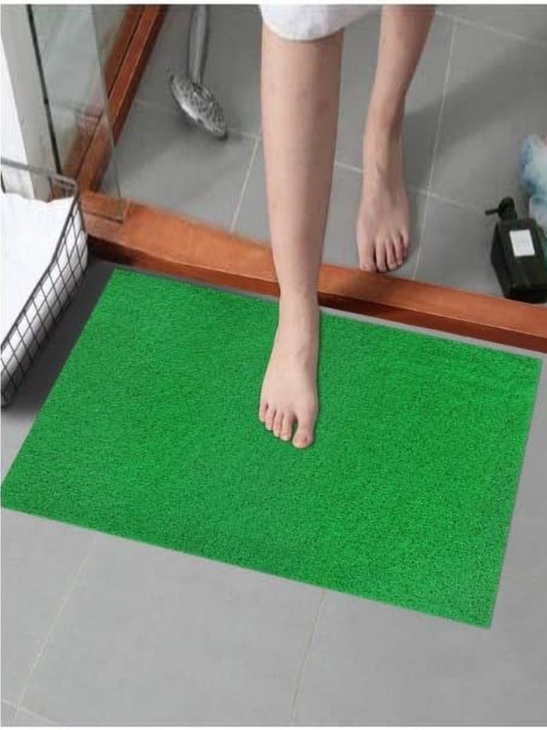 AMRO BEAUTILITY NEEDS Set Of 2 Green & Blue Anti-Skid Waterproof Doormats-image-5