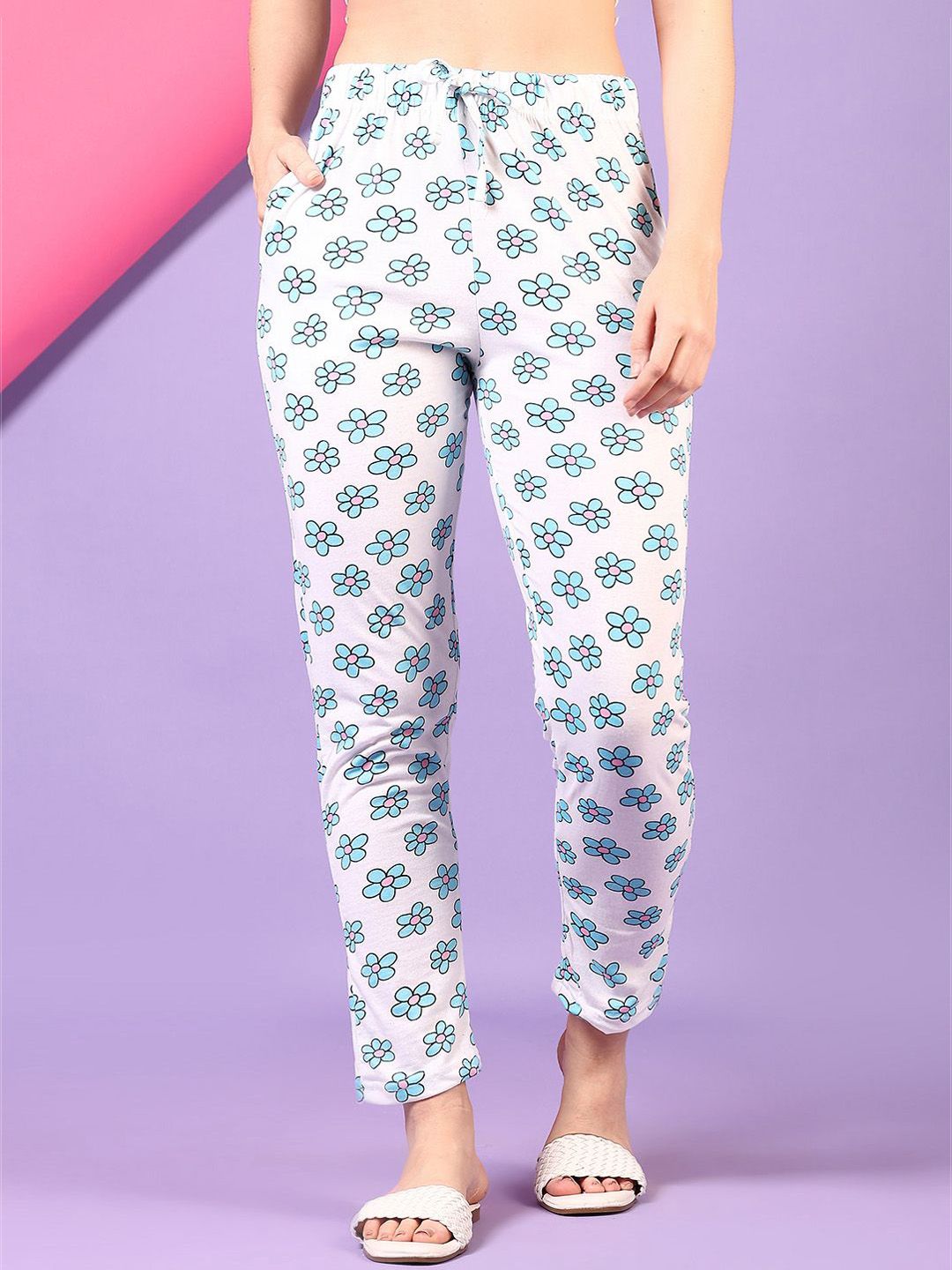 V-Mart Floral Printed Straight Lounge Pants-image-27