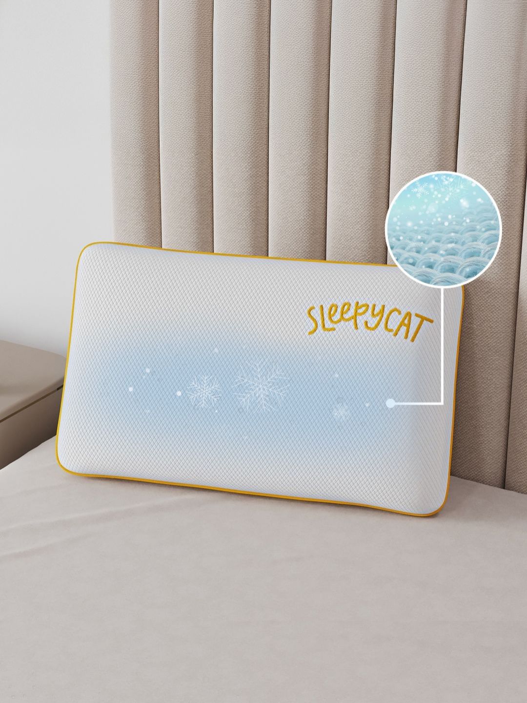 SleepyCat White Memory Foam Filled Cotton Core Pillow-picture-21