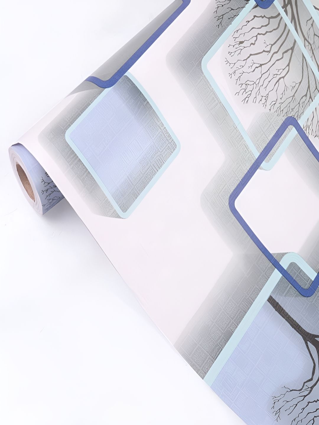 ANNA CREATIONS White & Blue Printed Self-Adhesive Waterproof Wallpaper-picture-21