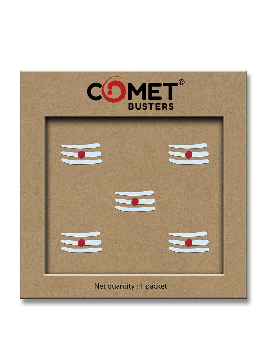 Comet Busters 5-Pcs Traditional Designer Bindi - White-image-11