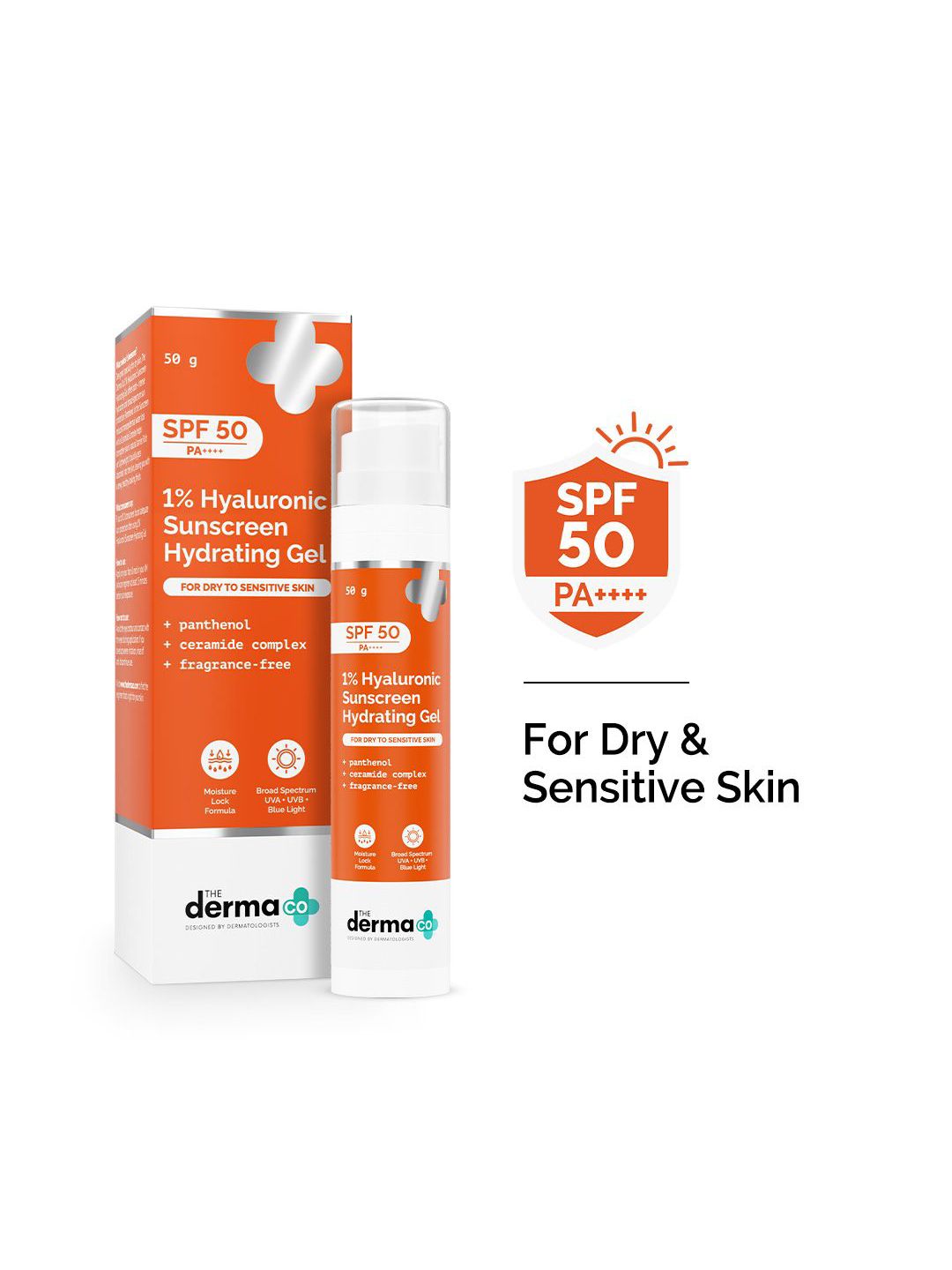 The Derma Co. 1% Hyaluronic Sunscreen Hydrating Gel SPF 50 PA ++++ - 50 g