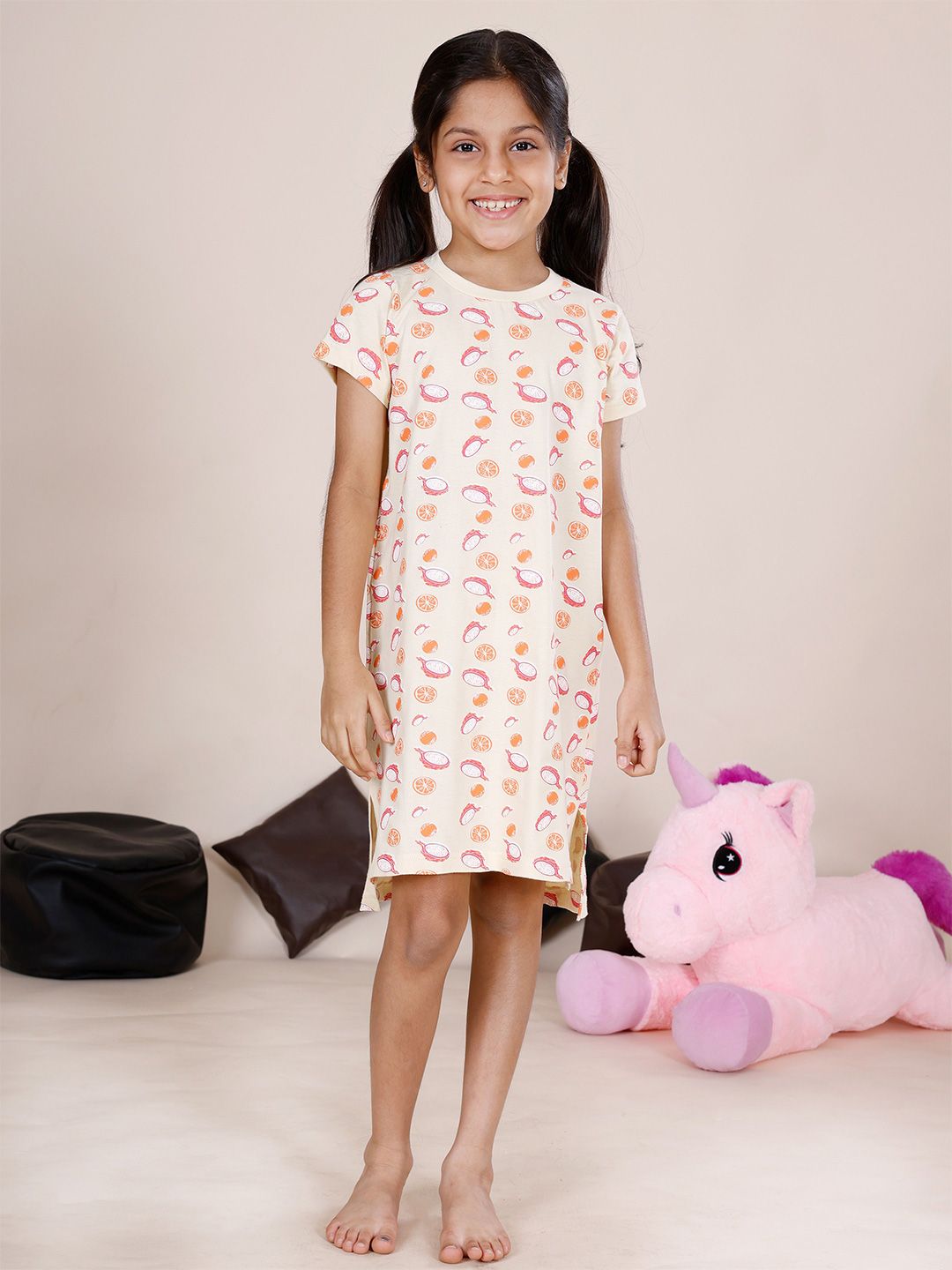 KiddoPanti Girls Printed Nightdress-image-35