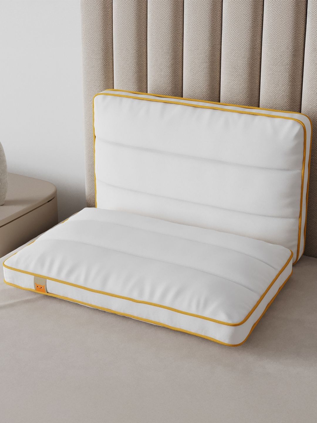 SleepyCat White Set of 2 Fibre Filled Cotton Sleep Pillow-picture-56
