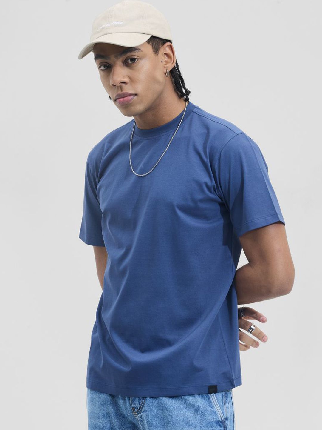 Snitch Men Solid Round Neck Cotton T-shirt-picture-35