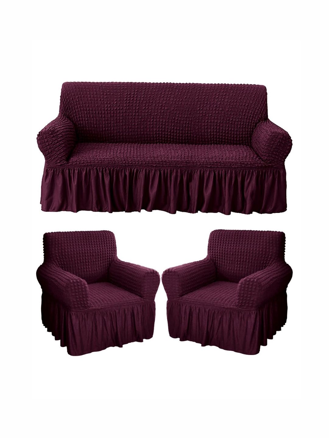 HOUSE OF QUIRK 280 Gsm Durable Washable Universal 3 + 1 + 1 Seater Sofa Covers