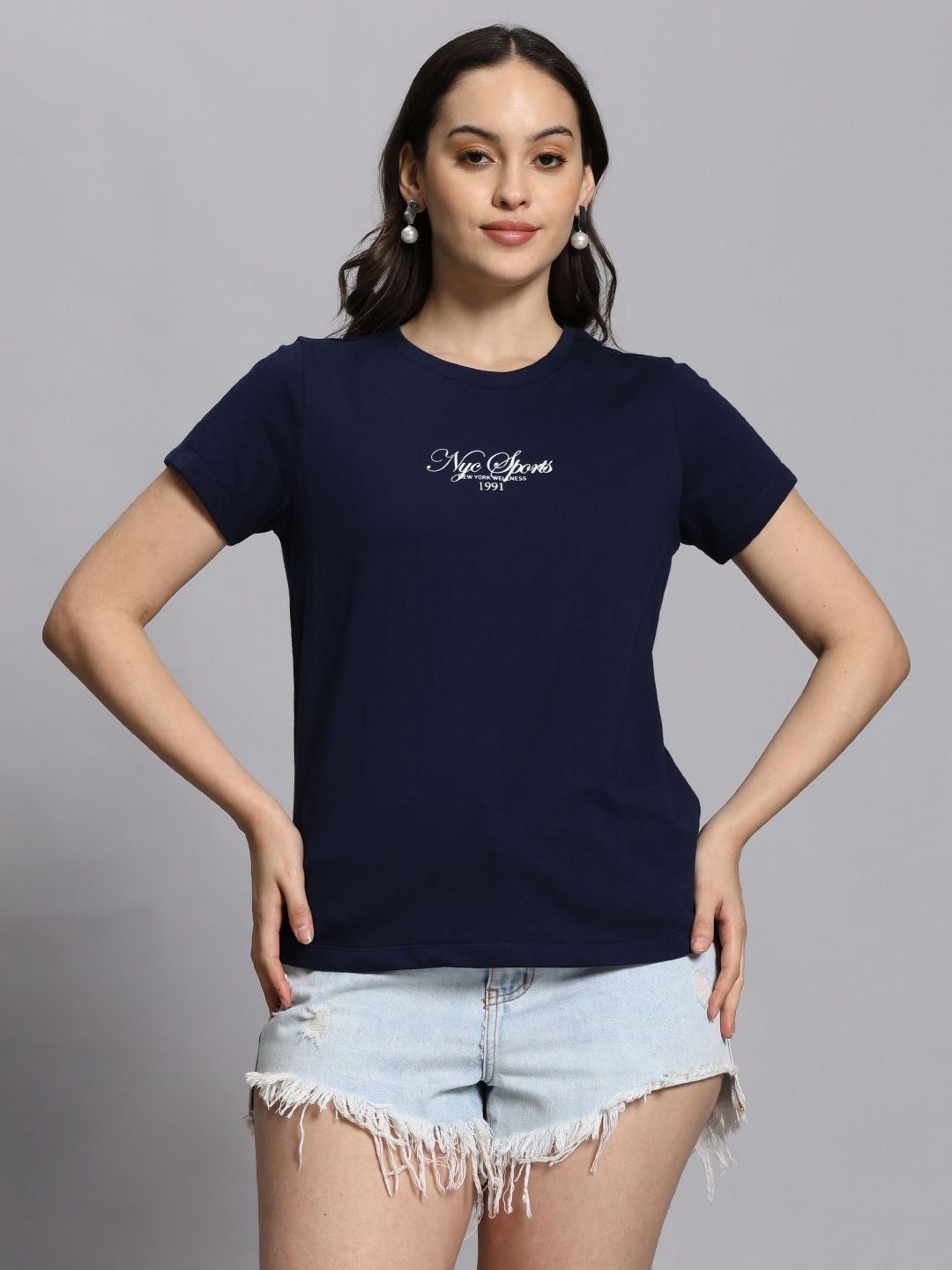 COLORCART Women Printed Raw Edge T-shirt-picture-29